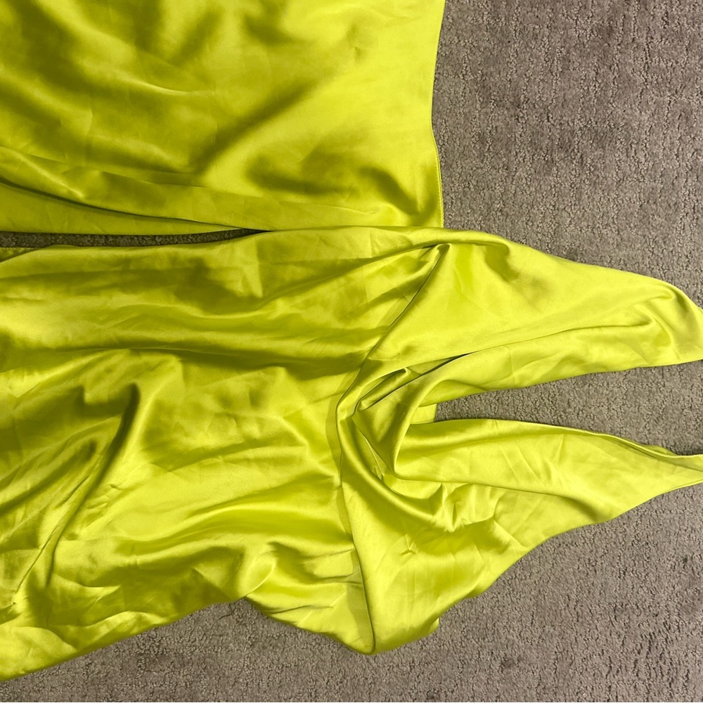 Naked Wardrobe Lime Satin Fabric